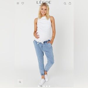 Denim jogger in salt wash by Légoe Heritage EUC